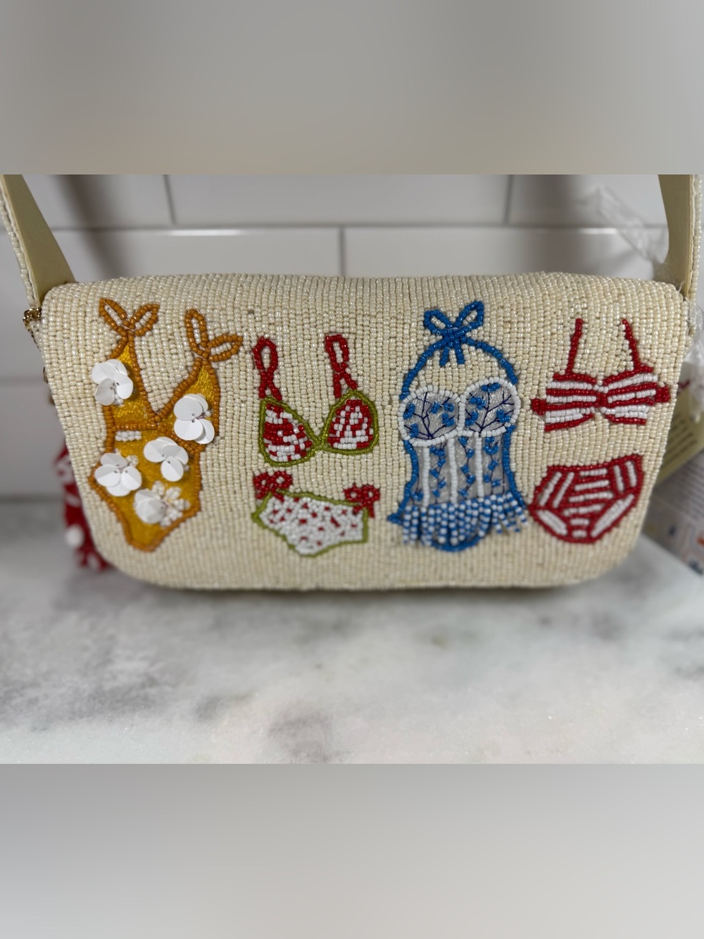 Viral Beaded Made In India Swimsuits Bikini Beach Summer Bag With Charm NWT